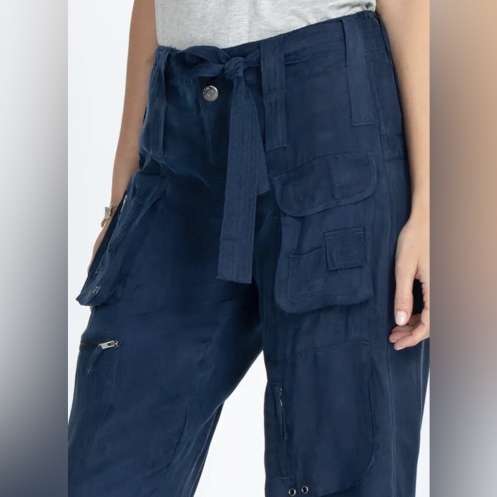Johnny Was Hailey Cargo Pants in Blue Size 6 - Picture 3 of 10